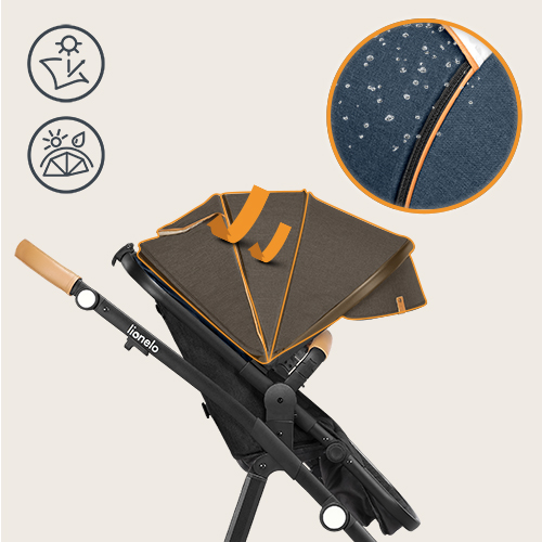 lionelo Amber 3 w 1 Black Silver — Wózek wielofunkcyjny